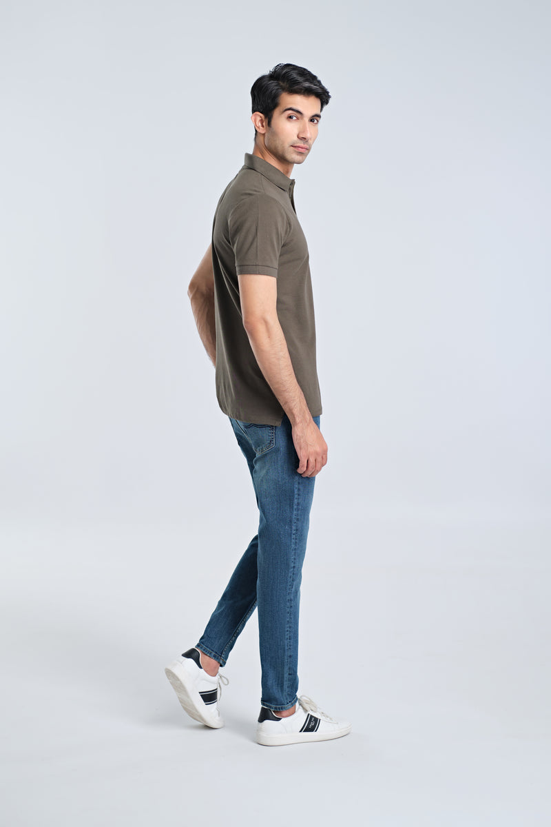 Men Solid Polo Tee - Engine - Buy Now