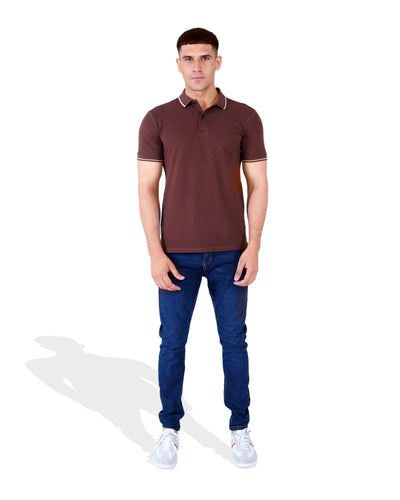 Men Solid Knit Polo Tee