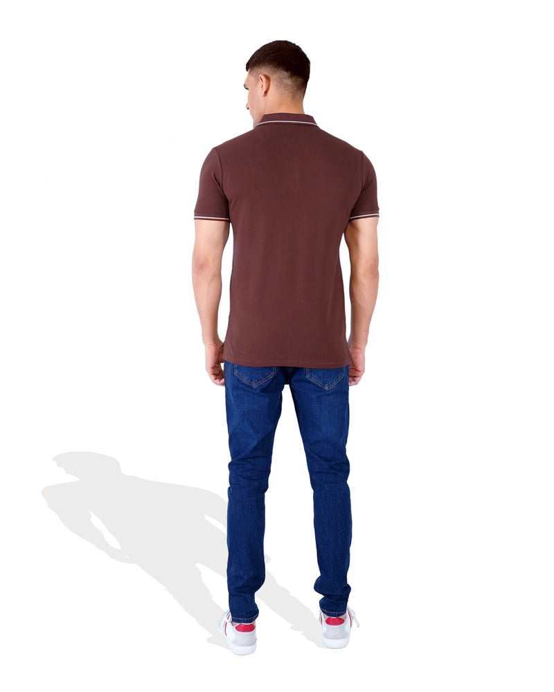 Men Solid Knit Polo Tee - Engine - Buy Now