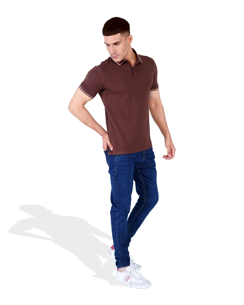 Men Solid Knit Polo Tee - Engine - Buy Now