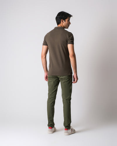 Men Solid Knit Polo Tee