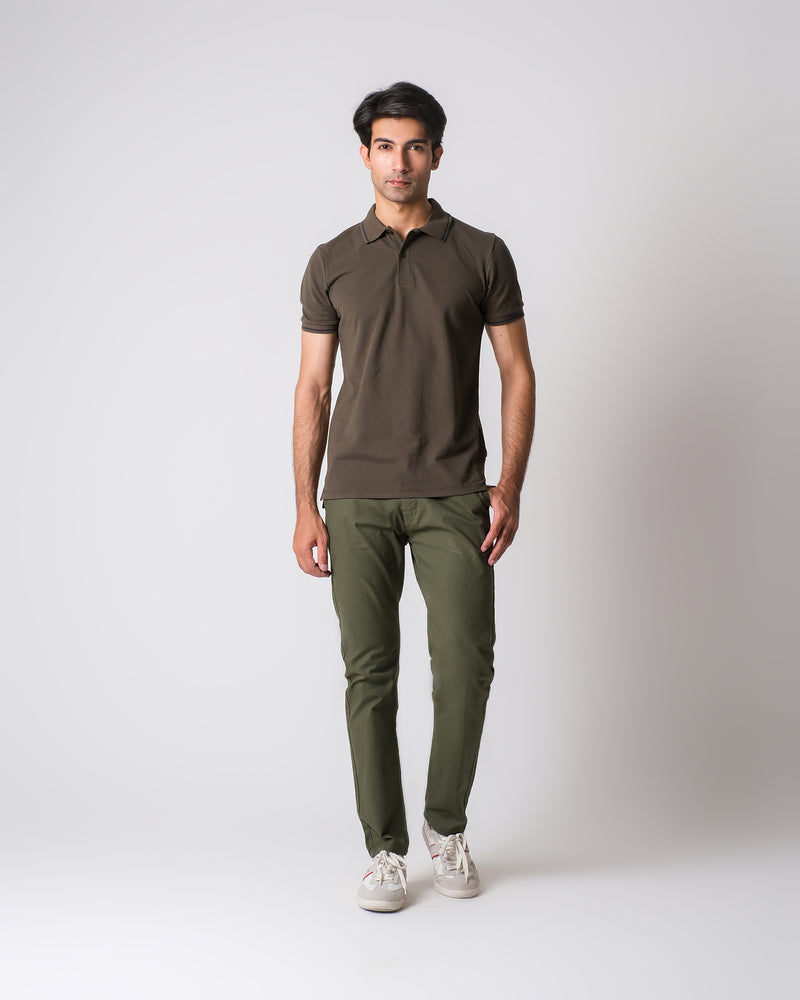 Men Solid Knit Polo Tee - Engine - Buy Now