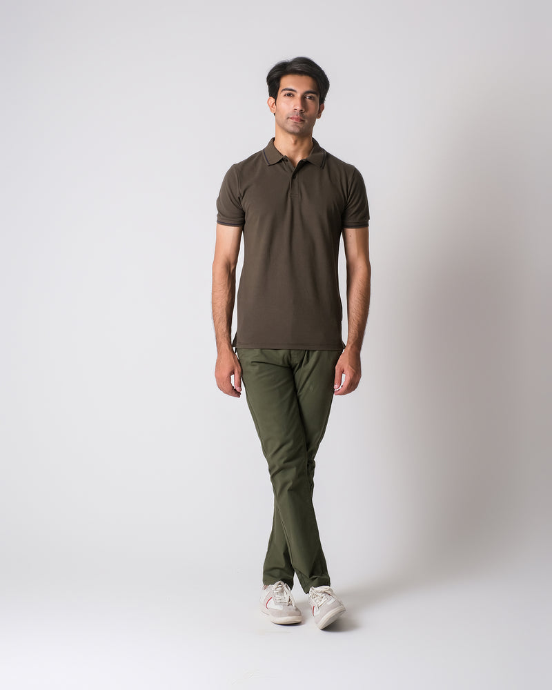 Men Solid Knit Polo Tee - Engine - Buy Now