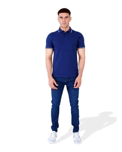 Men Solid Knit Polo Tee
