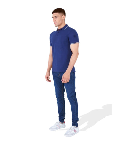 Men Solid Knit Polo Tee