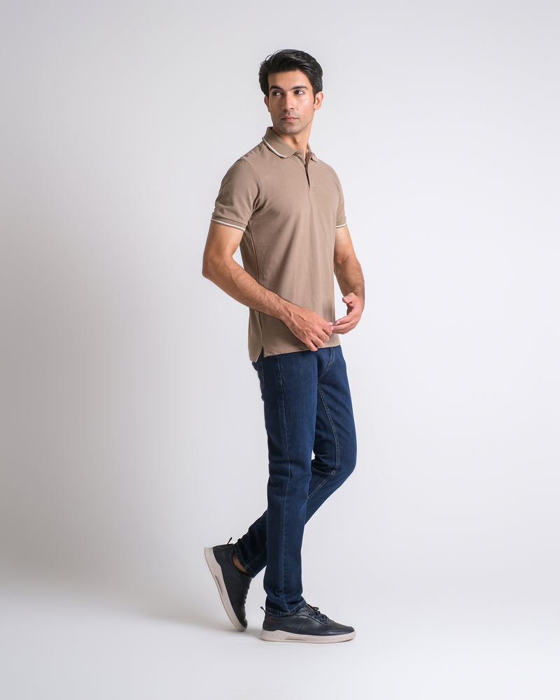 Men Solid Knit Polo Tee - Engine - Buy Now