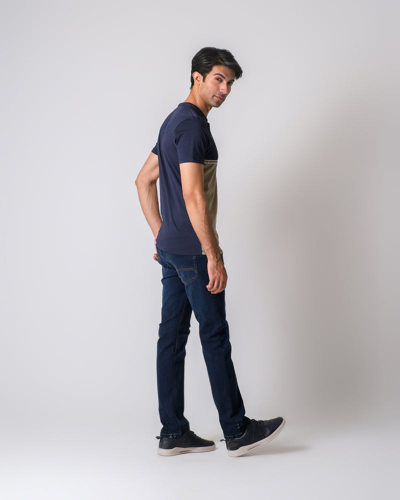 Men Color Block Henley - Engine - Buy Now