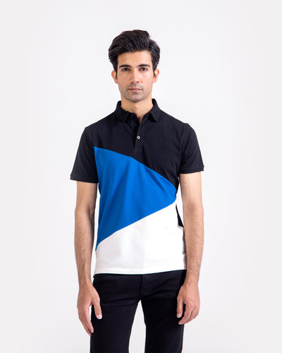 Men S/S Panel Polo Tee