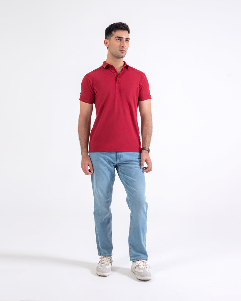 Men Basic Solid Polo Tee - Engine - Buy Now