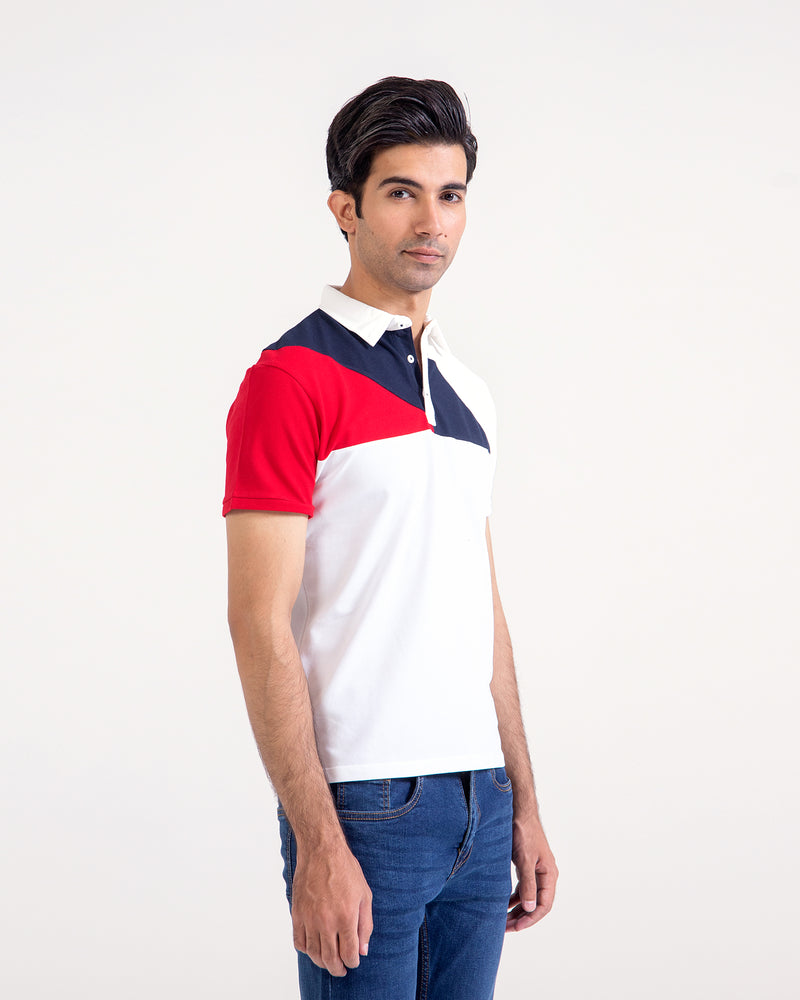 Men S/S Panel Polo Tee - Engine - Buy Now