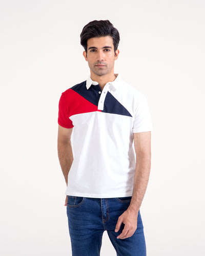 Men S/S Panel Polo Tee