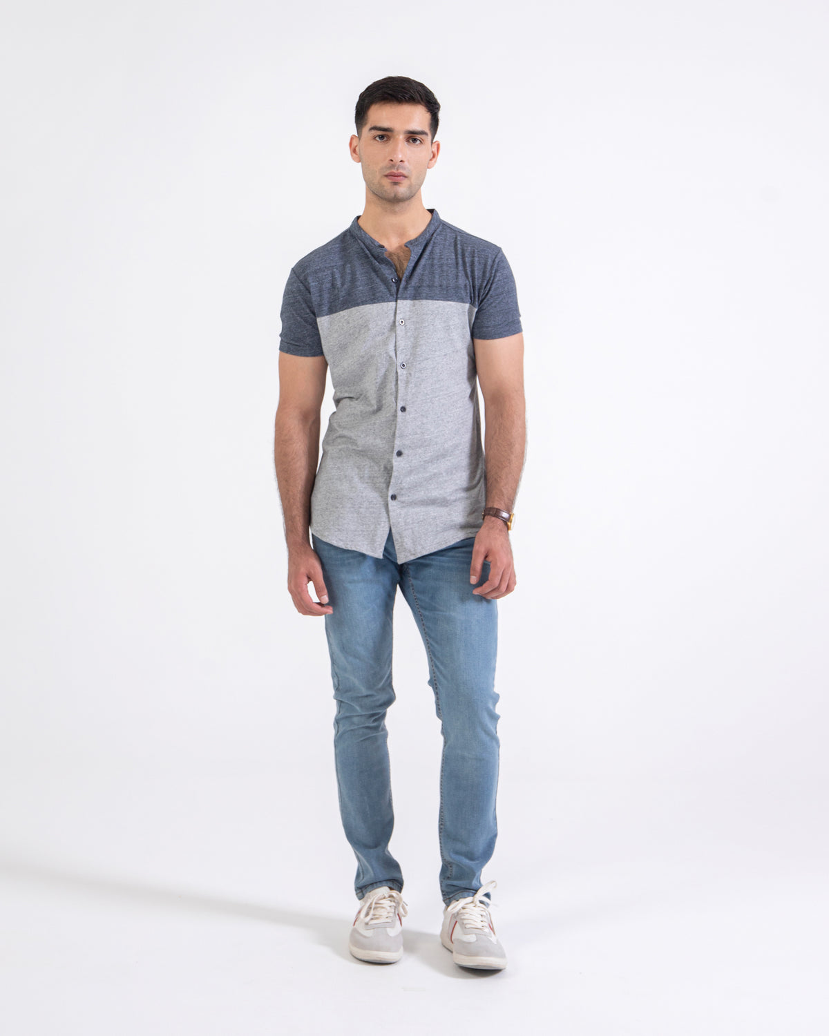 Men Contrast Panel Button Down - Engine - Buy Now