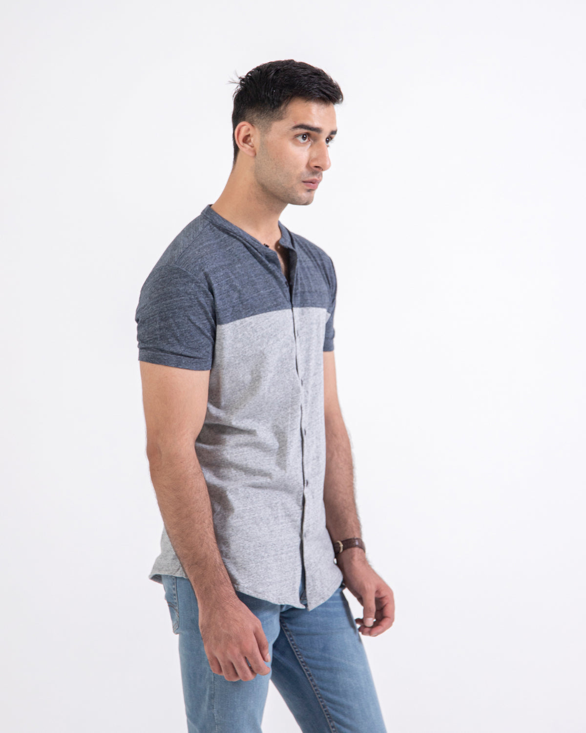 Men Contrast Panel Button Down - Engine - Buy Now