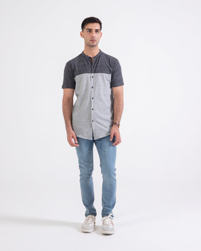 Men Contrast Panel Button Down - Engine - Buy Now