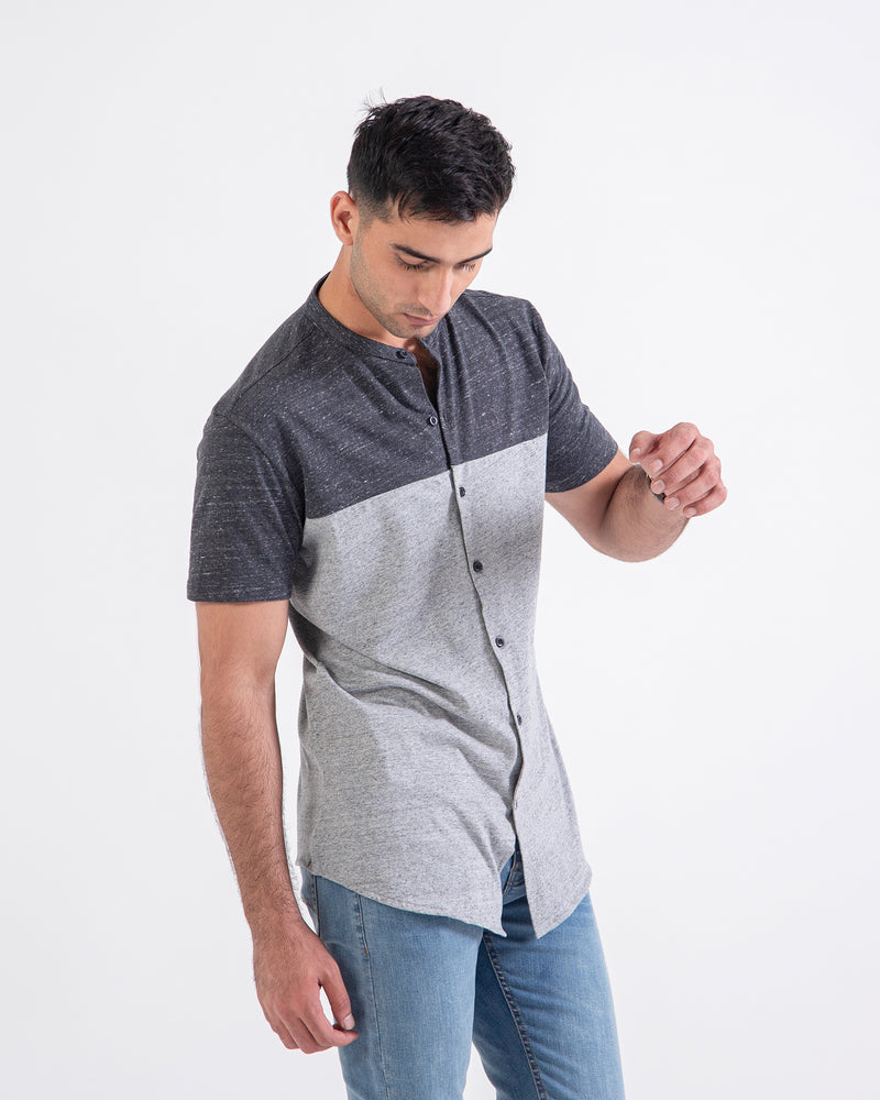 Men Contrast Panel Button Down - Engine - Buy Now