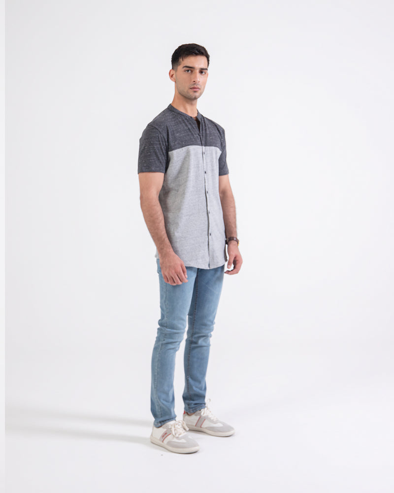 Men Contrast Panel Button Down - Engine - Buy Now