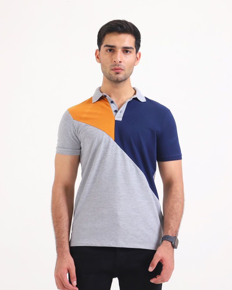 Men S/S Panel Polo Tee - Engine - Buy Now