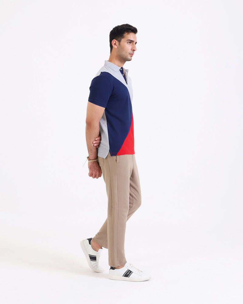 Men S/S Panel Polo Tee - Engine - Buy Now
