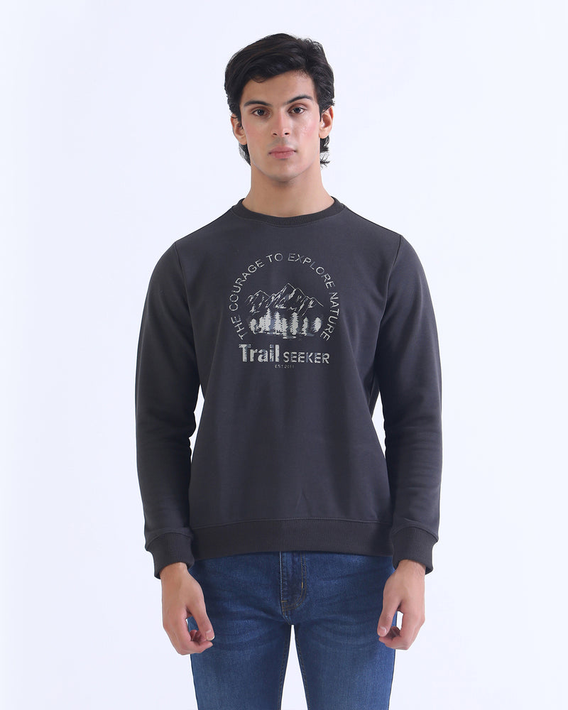 Men Typography Sweatshirt - Engine - Buy Now