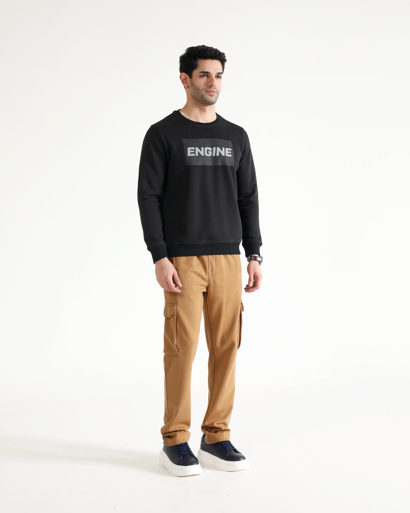 Men Typography Sweatshirt - Engine - Buy Now