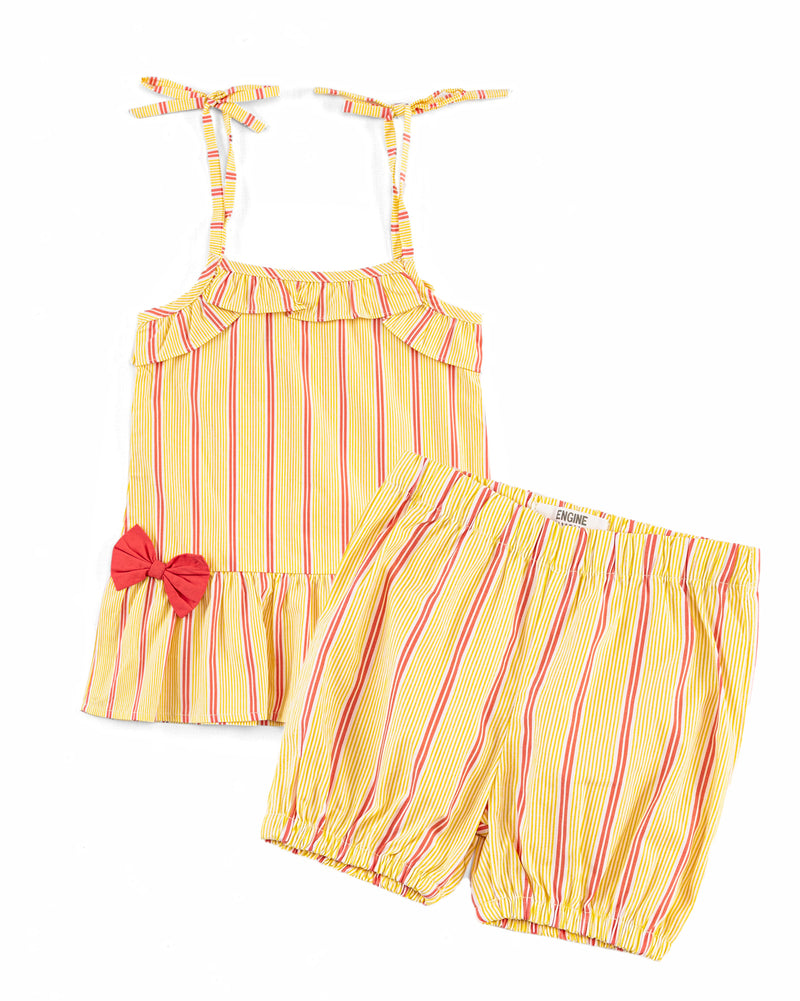 Girls Bow Printed Co-Ord Set - Engine - Buy Now