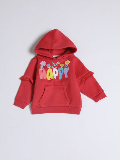 Girls Typography Hoodie