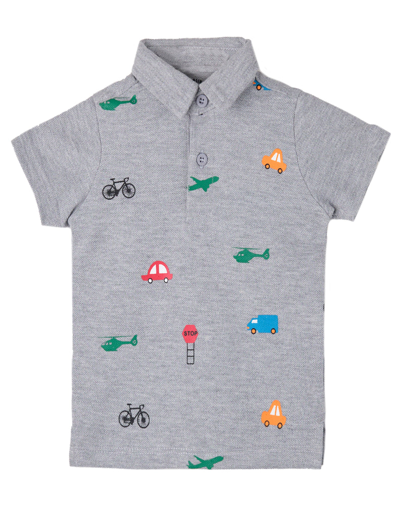 Boys Printed Polo Tee - Engine - Buy Now