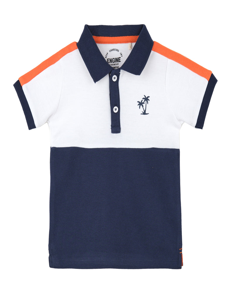 Boys S/S Panel Polo Tee - Engine - Buy Now