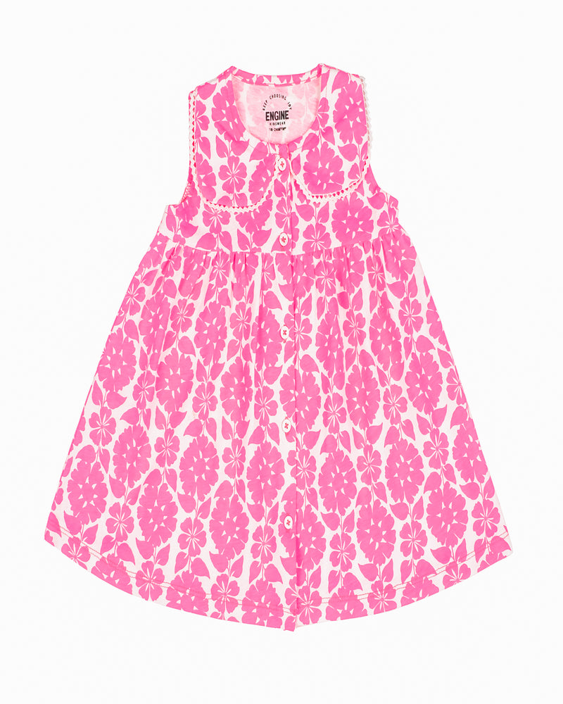 Girls Sleeveless Printed Dress - Engine - Buy Now