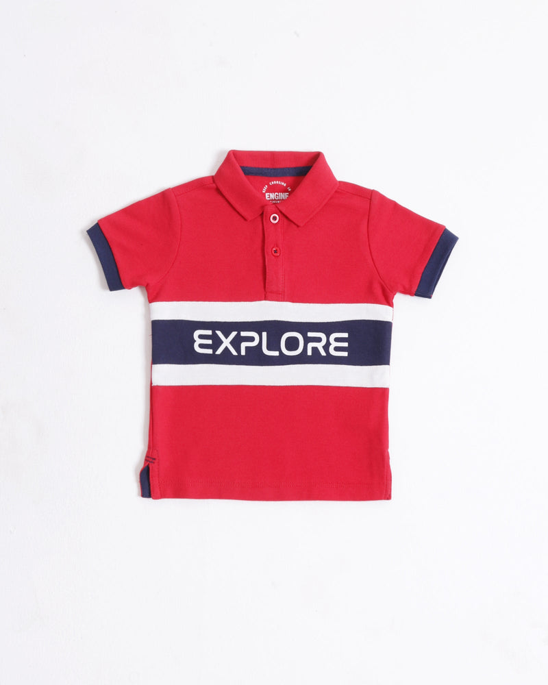 Boys S/S Panel Polo Tee - Engine - Buy Now