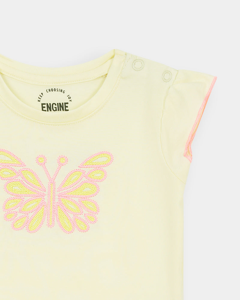 Girls Embroidered T Shirt - Engine - Buy Now
