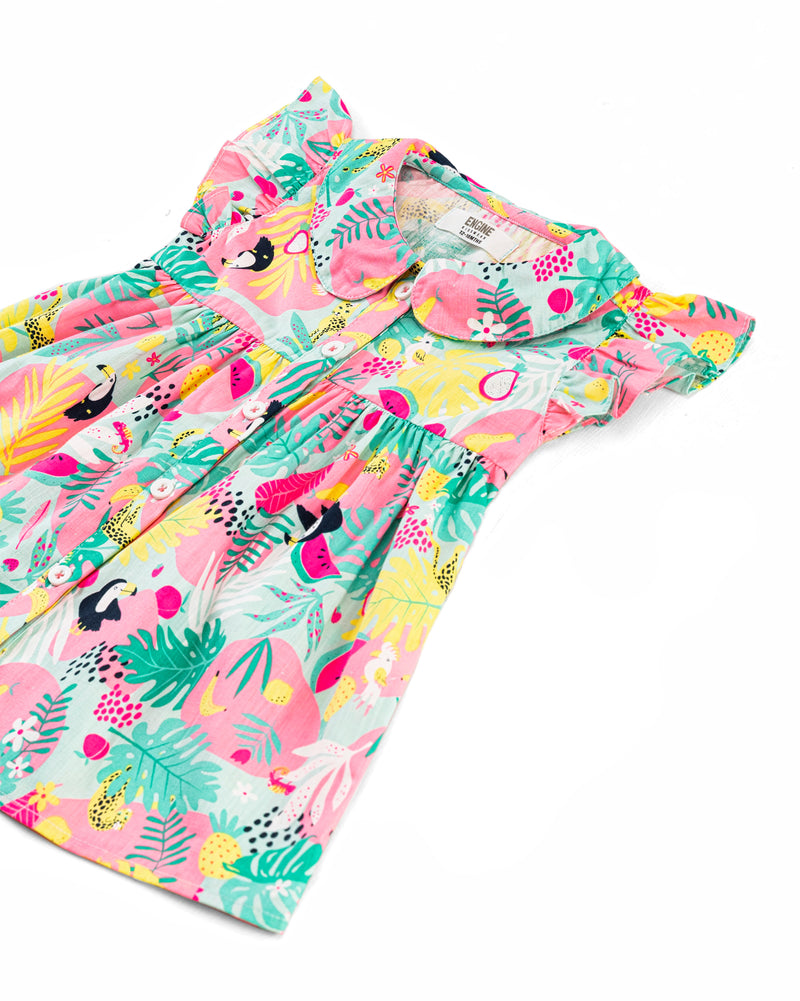 Girls Flamingo Print Dress - Engine - Buy Now