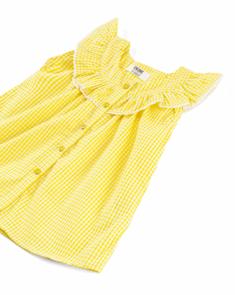 Girls Check Gather Dress - Engine - Buy Now