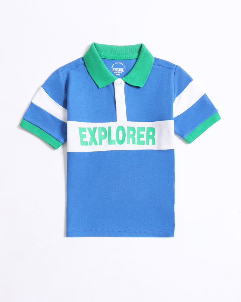 Boys S/S Panel Polo Tee - Engine - Buy Now