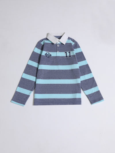 Boys Yarn Dyed L/S Polo Tee