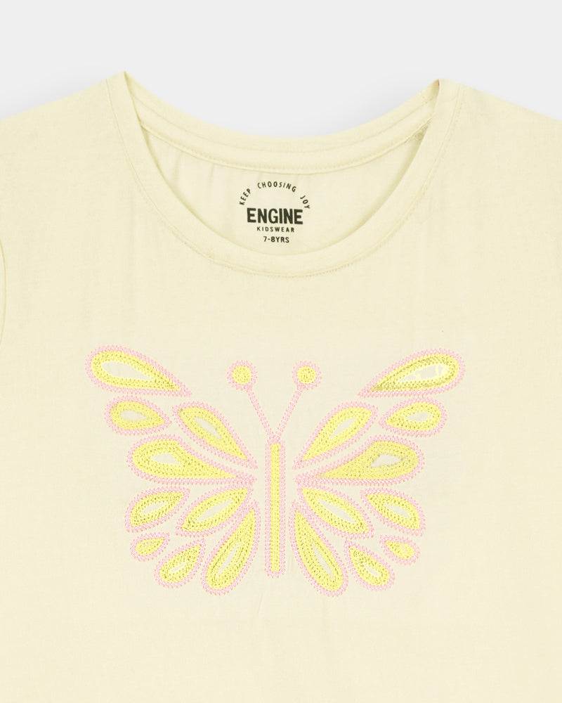 Girls Embroidered T Shirt - Engine - Buy Now