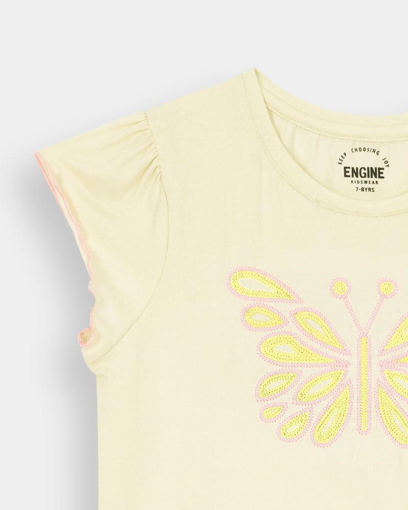 Girls Embroidered T Shirt - Engine - Buy Now