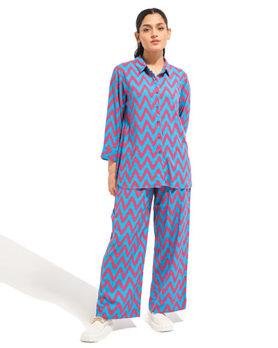 Women Printed Button-Down Set