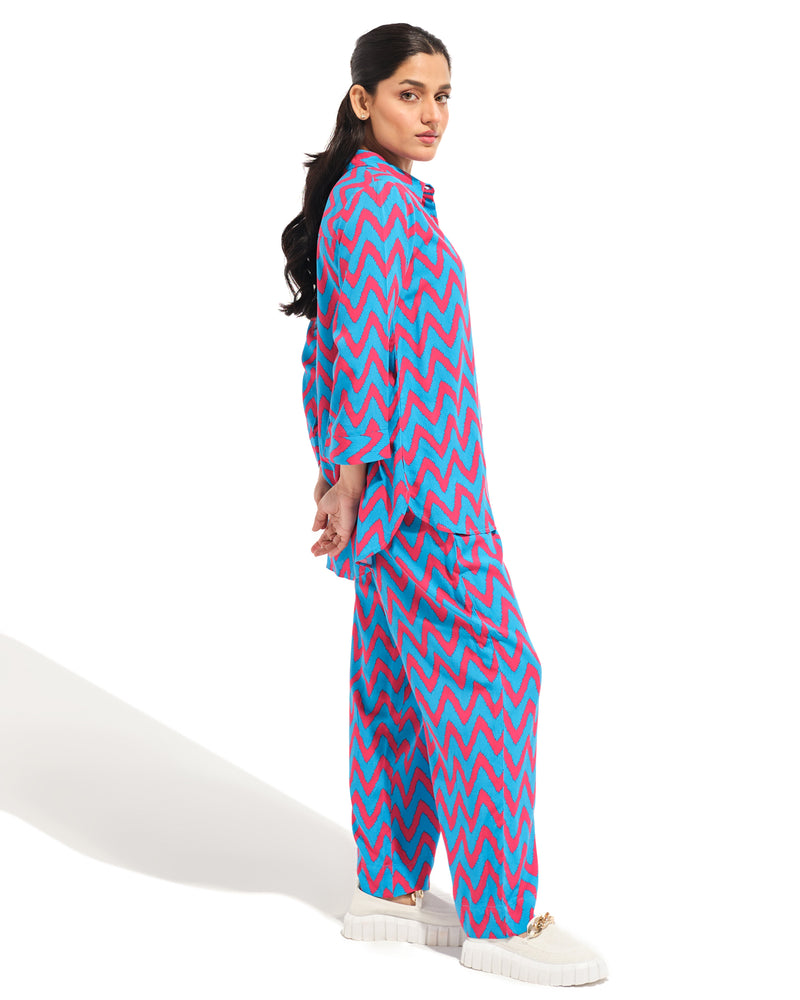 Women Printed Button-Down Set - Engine - Buy Now