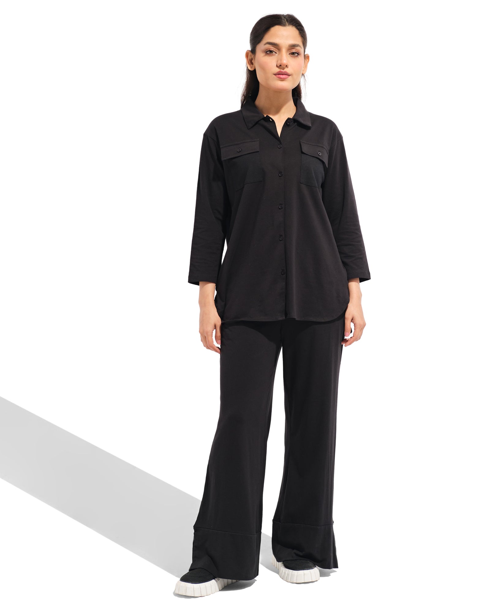 Women Solid Knit Suit