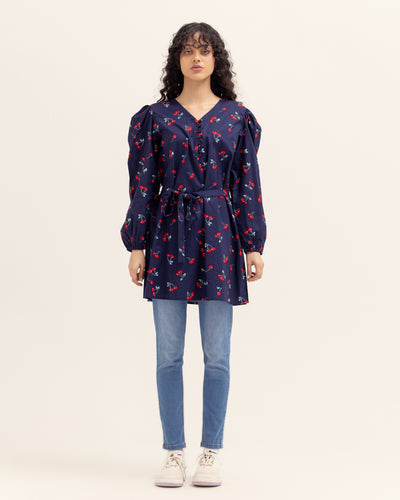 Women Cherry Top with Belt