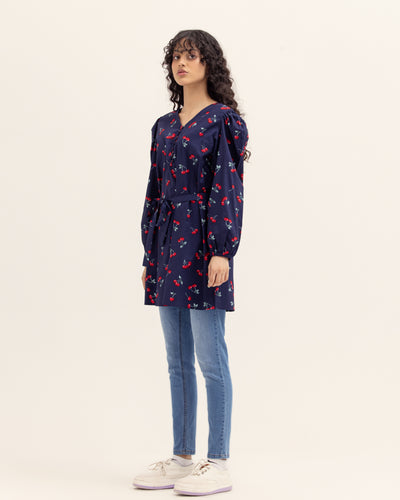 Women Cherry Top with Belt