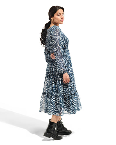 Women Printed Long Tier Dress