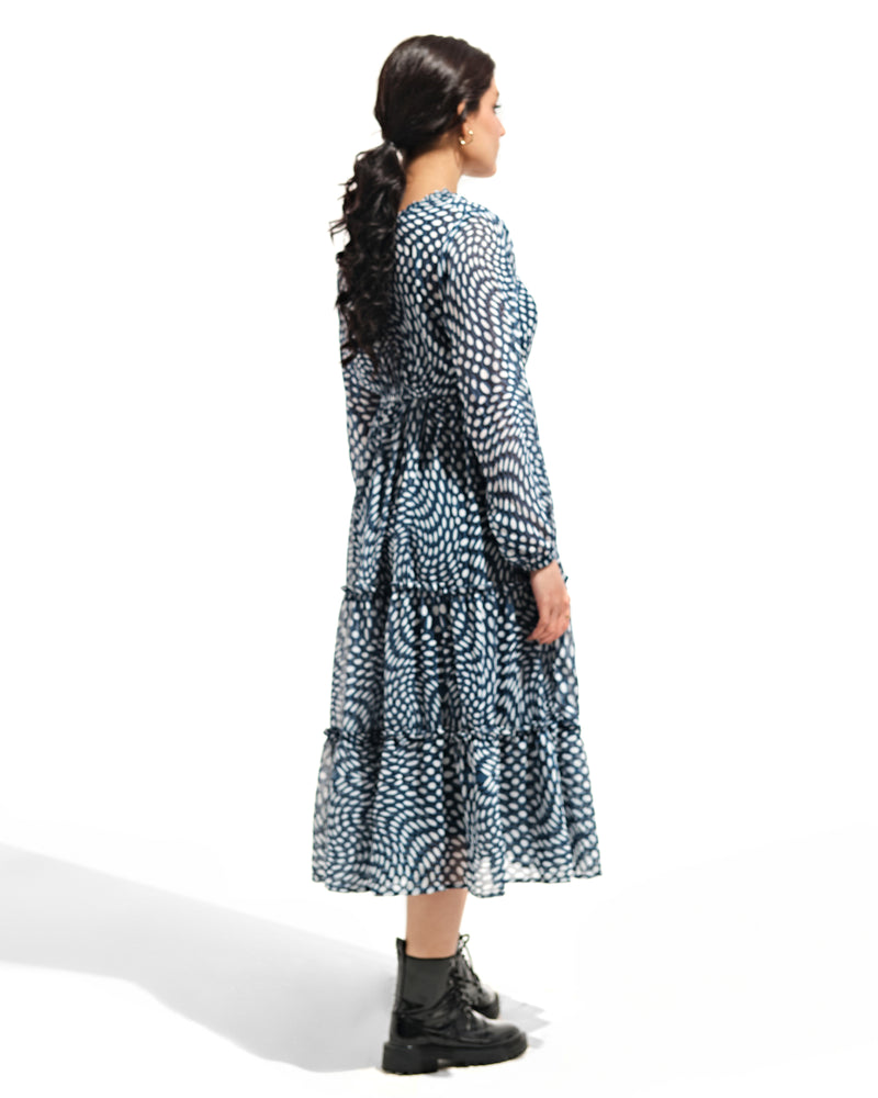 Women Printed Long Tier Dress - Engine - Buy Now