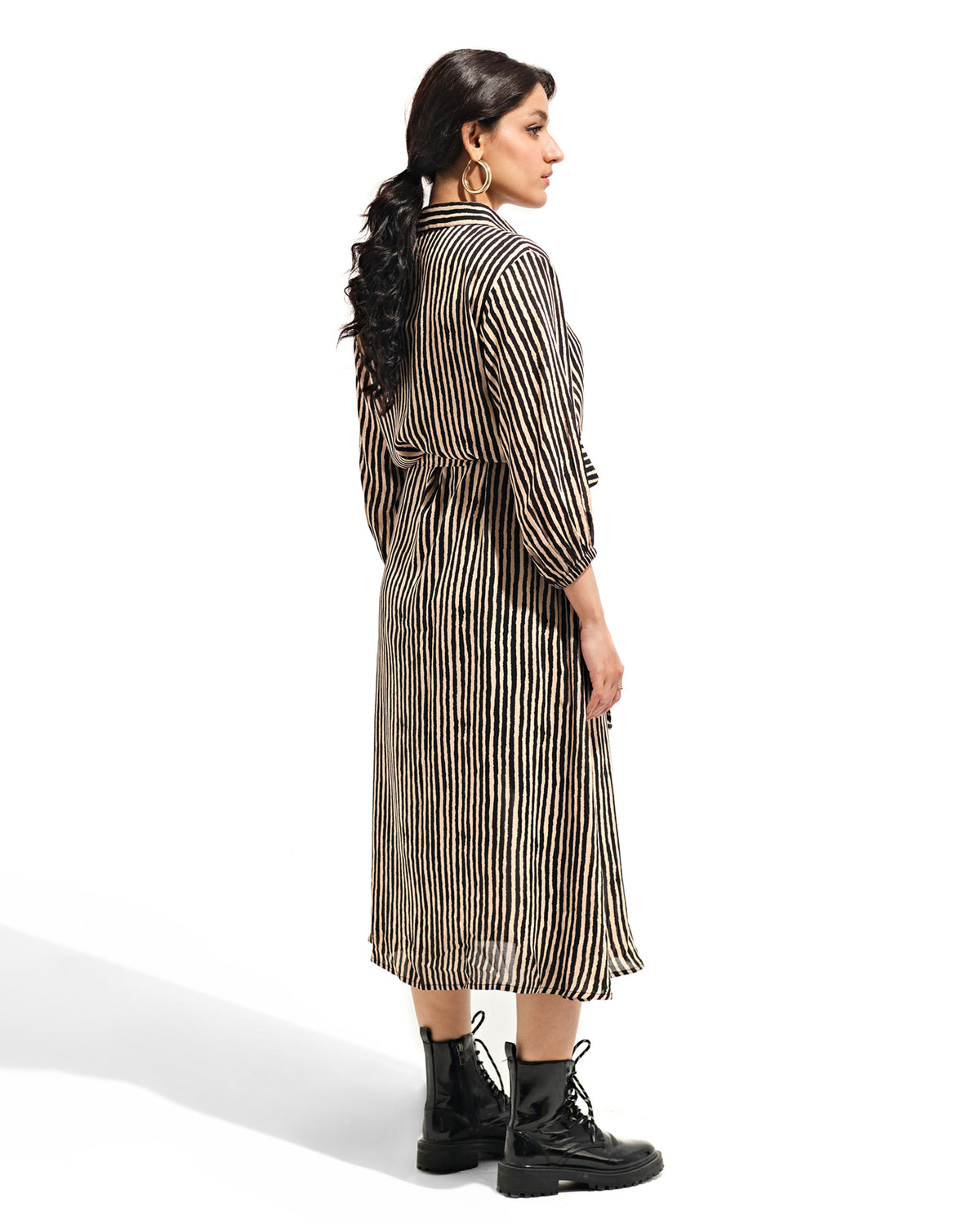 Women Front Open Striped Dress - Engine - Buy Now