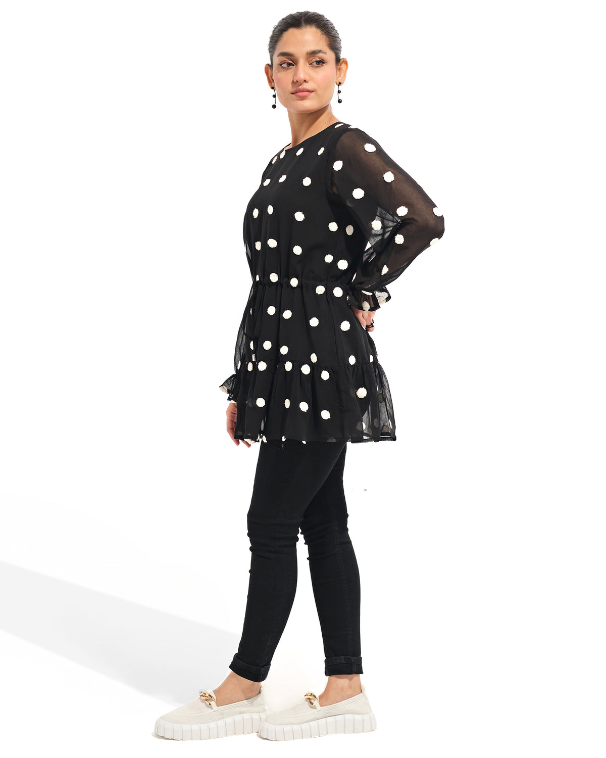 Black Polka Dots Top - Engine - Buy Now