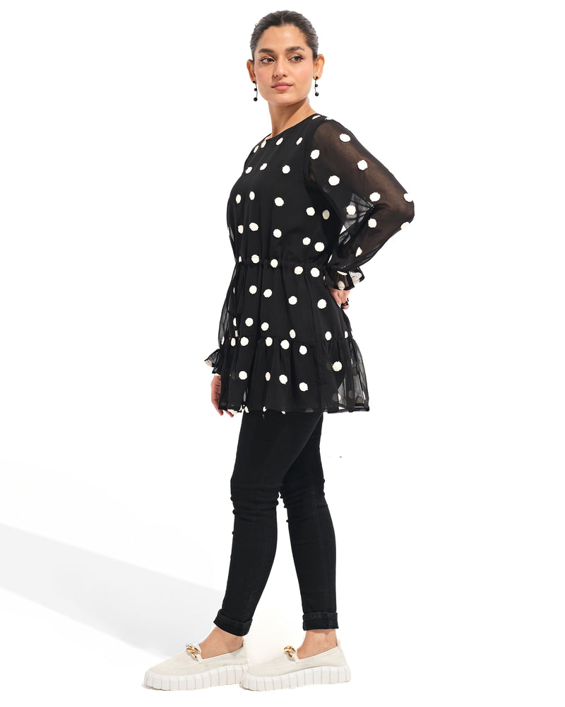 Black Polka Dots Top - Engine - Buy Now
