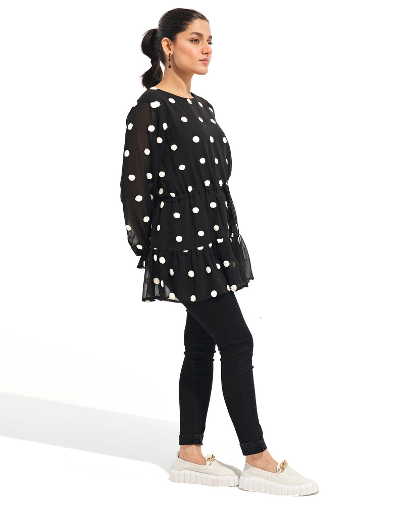 Black Polka Dots Top - Engine - Buy Now
