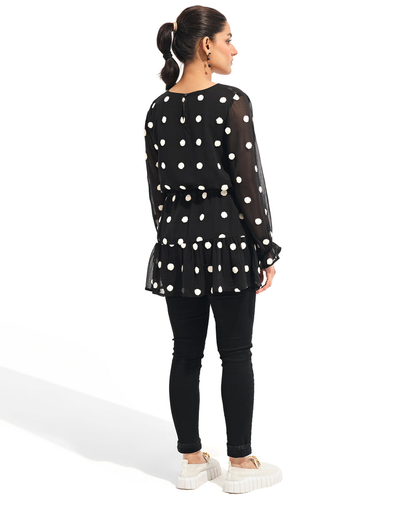 Black Polka Dots Top - Engine - Buy Now