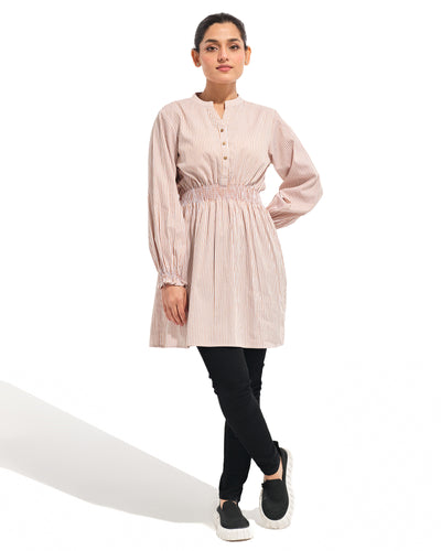 Women Striped Smocking Top